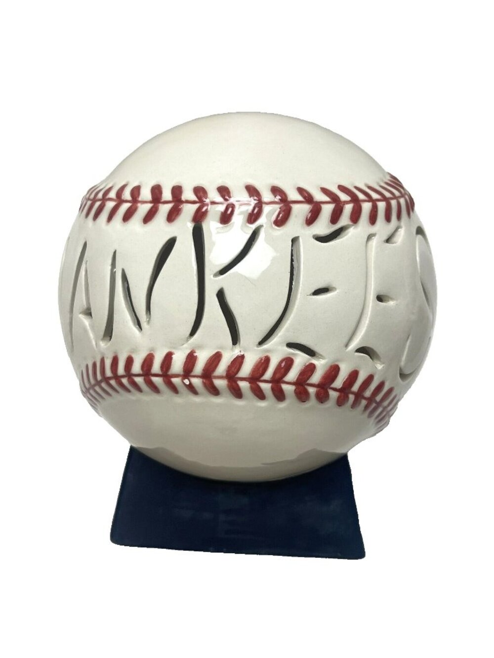New York Yankees Large Ceramic Baseball Piggy Bank Collectible 8"